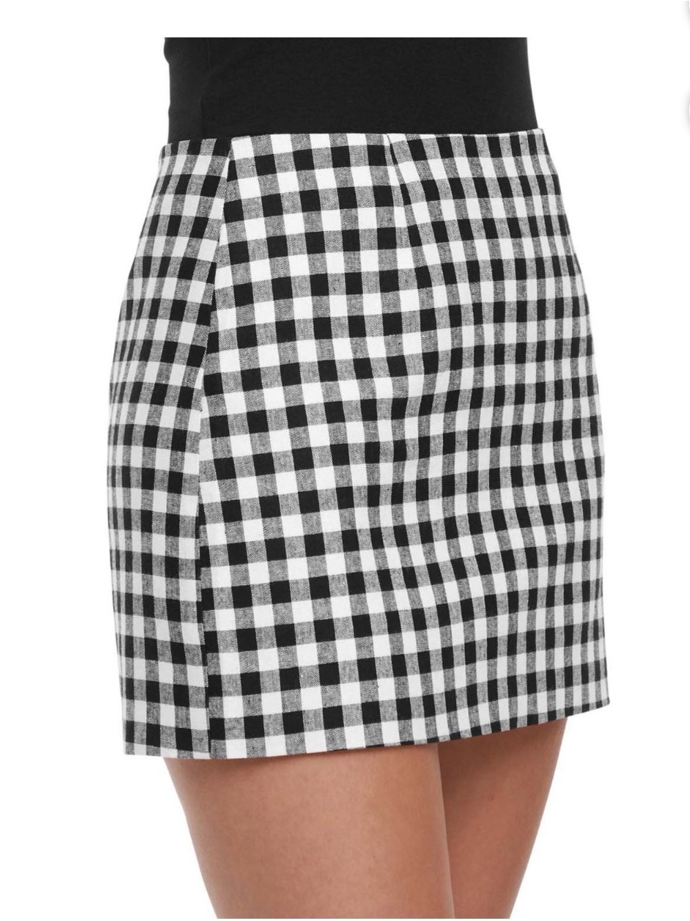 Express Black and White Gingham Mini Skirt